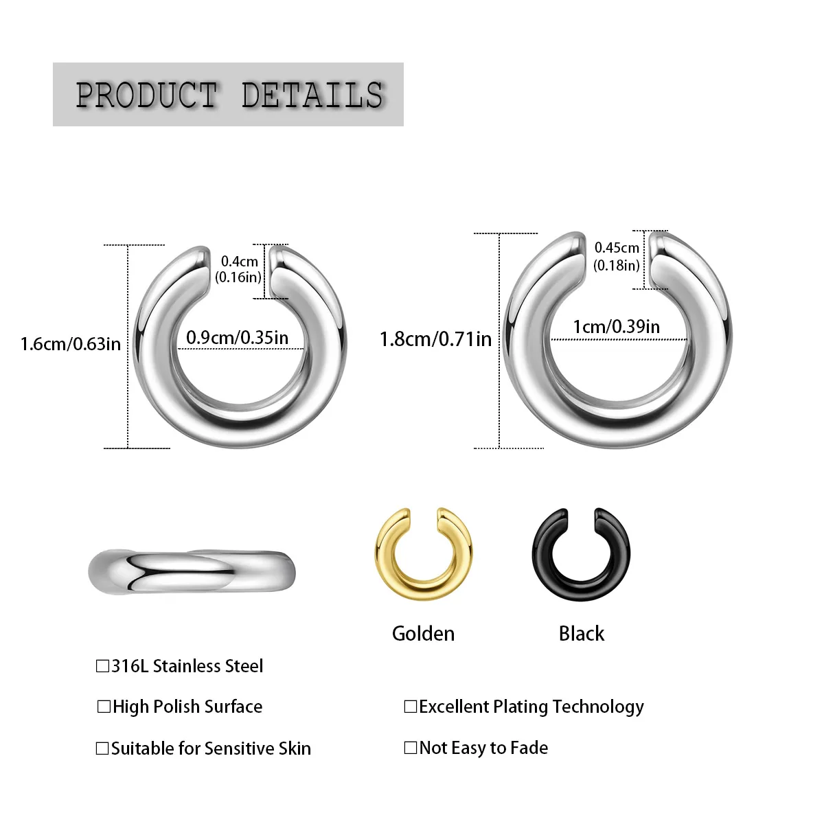 1개 과장된 C형 비피어싱 코링 가짜 피어싱 비피어싱  - Body Jewelry And Earrings 리뷰 및 가격