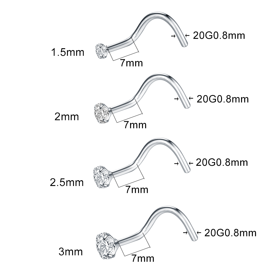 1/5개입 임플란트 등급 티타늄 프롱 지르콘 코 피어싱 - Body Jewelry Implant Grade Titanium 리뷰 및 가격