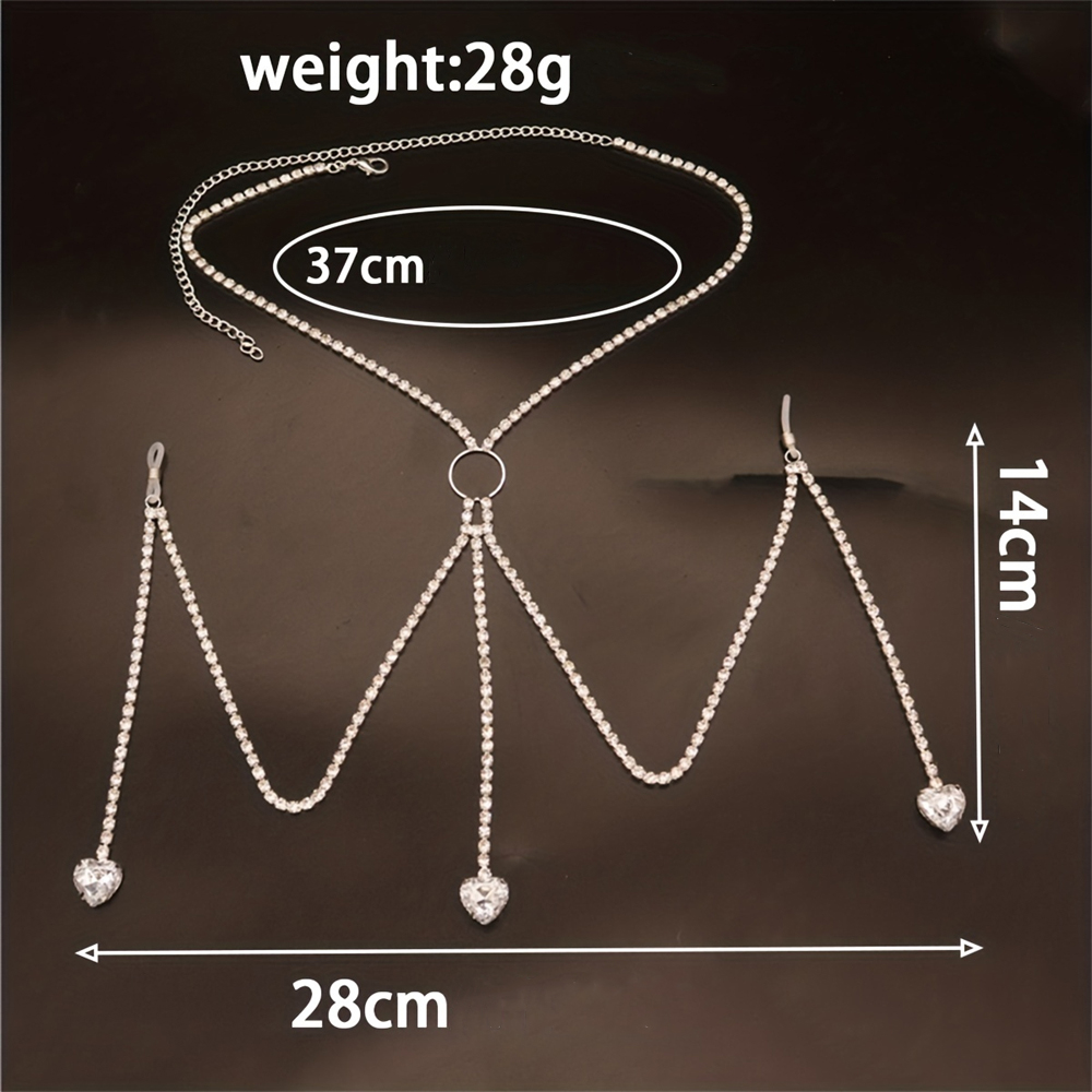 빛나는 라인스톤 물방울 하트 모양 바디 체인, 절묘한  - Body Jewelry Bulk 리뷰 및 가격