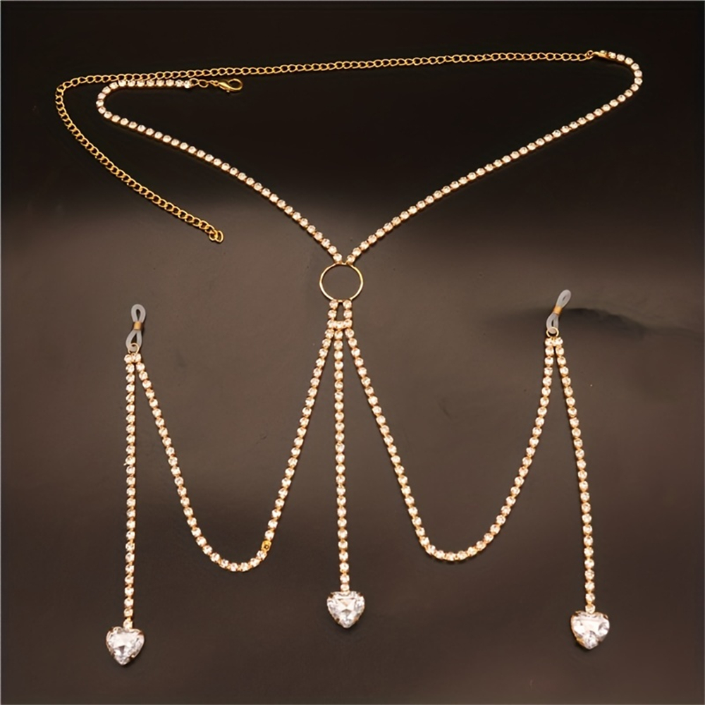 빛나는 라인스톤 물방울 하트 모양 바디 체인, 절묘한  - Body Jewelry Bulk 리뷰 및 가격