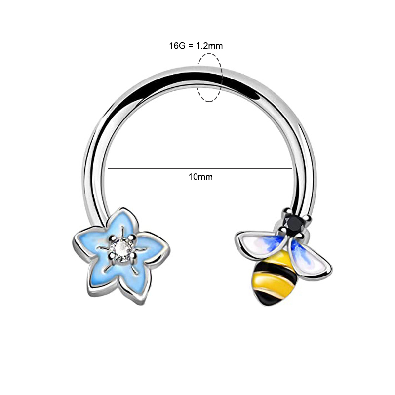 16G 셉텀 링 데이스 피어싱 주얼리 수술용 스틸 연골 - Body Jewelry And Earrings 리뷰 및 가격