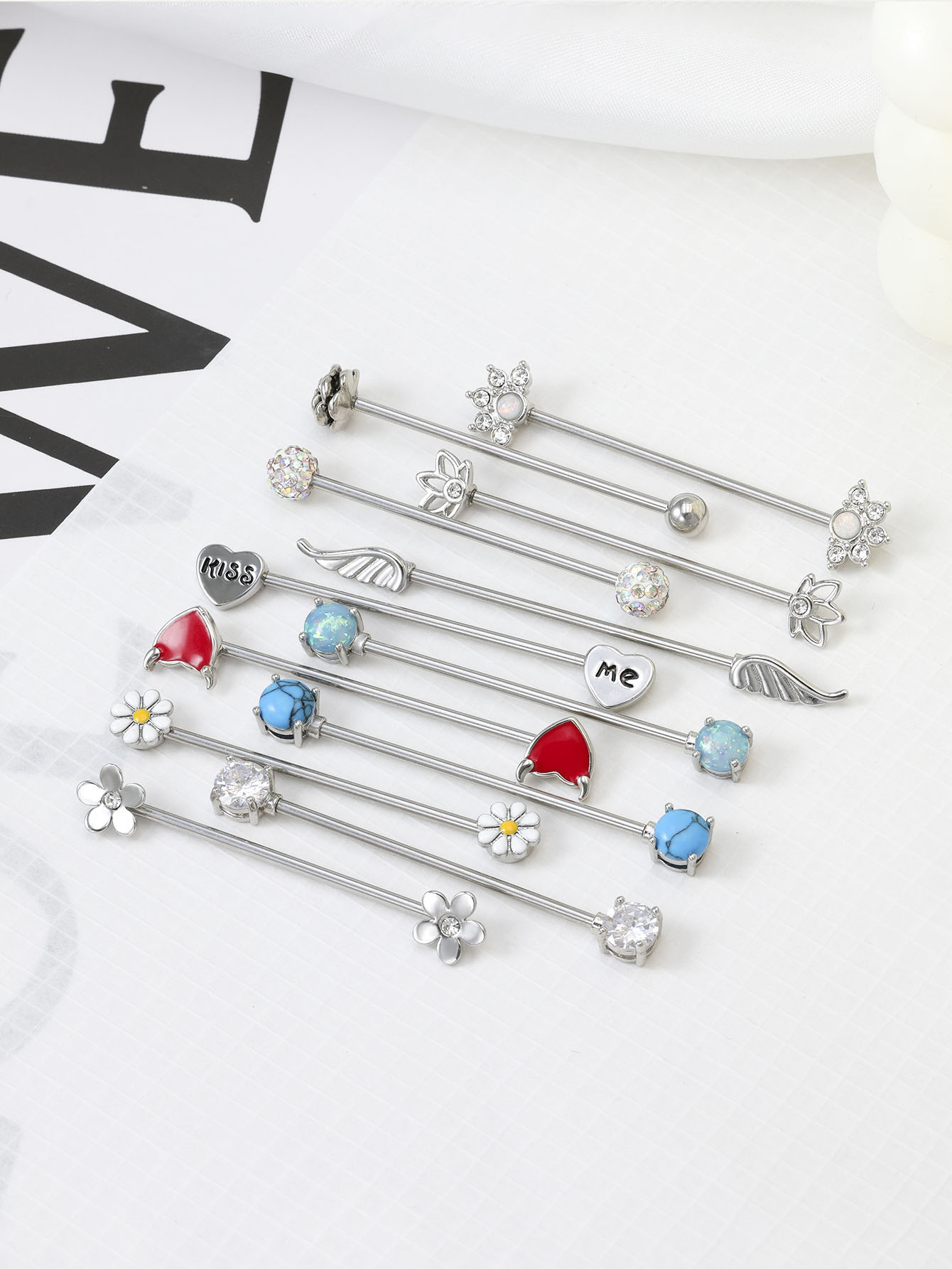 16G 화살표 하트 산업용 바벨 외과 강철 짧은 연골  - Body Jewelry Barbell 리뷰 및 가격