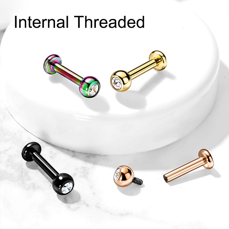 16G 수술용 스틸 볼 탑 CZ 립 셉텀 스터드 라브렛 - Body Jewelry And Earrings 리뷰 및 가격
