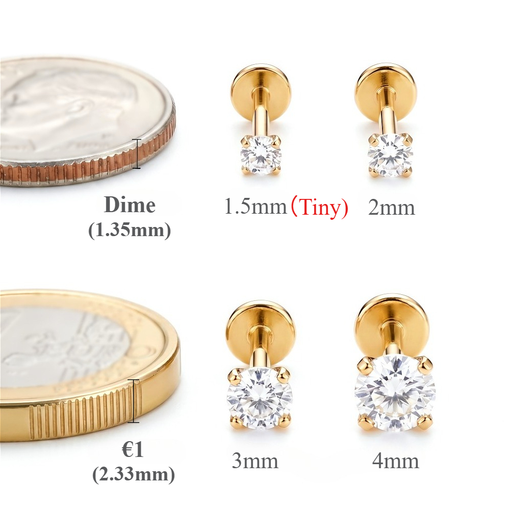 2/8PCS 스테인레스 스틸 귀걸이 코 스터드 연골 피 - Tragus Flat Back 리뷰 및 가격