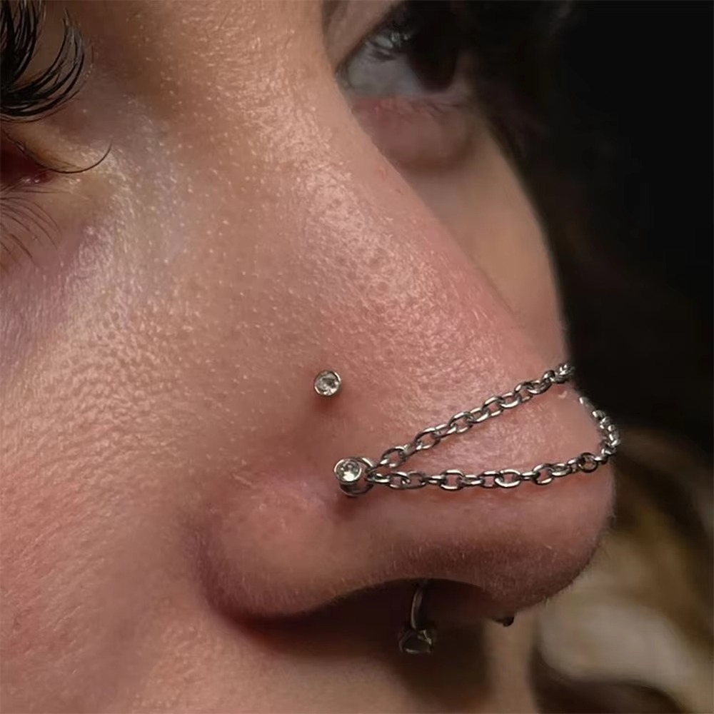 패션 티타늄 코 체인 더블 체인 25-50mm 라브렛  - Body Jewelry And Piercing 리뷰 및 가격