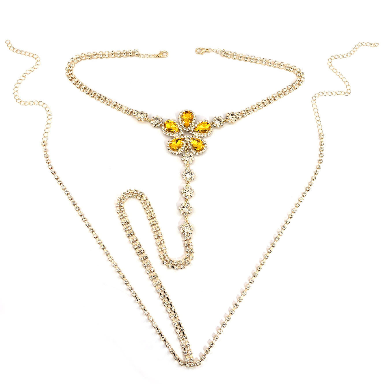 1pc 꽃 모양의 섹시한 라인 석 끈 팬티 세트 여성의 - Body Chain Jewelry 리뷰 및 가격