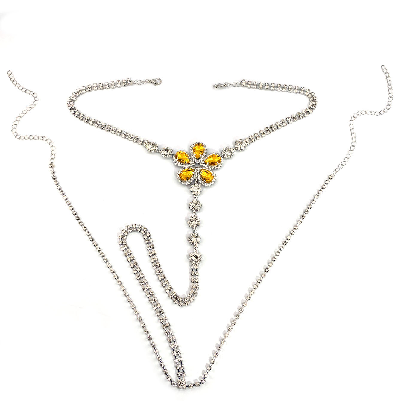 1pc 꽃 모양의 섹시한 라인 석 끈 팬티 세트 여성의 - Body Chain Jewelry 리뷰 및 가격