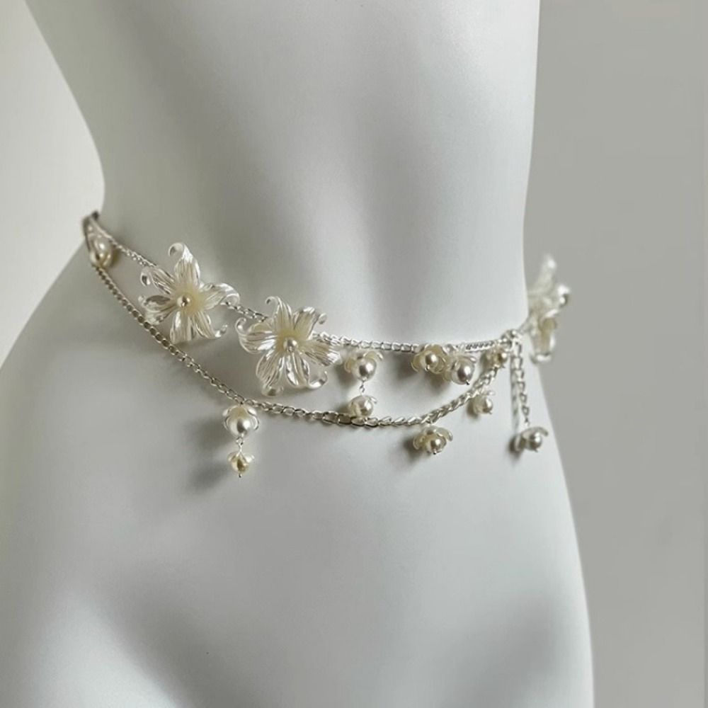 패션 우아한 진주 허리 체인 허리 액세서리 다용도 플로 - Body Jewellery 리뷰 및 가격