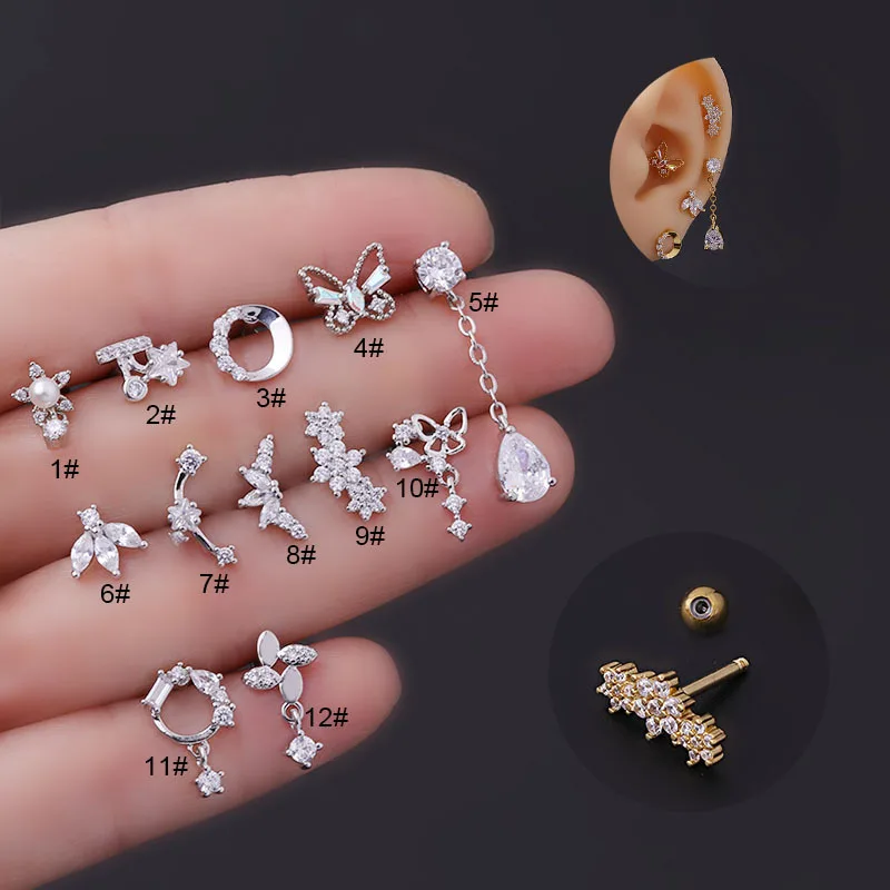 16G 트라거스 헬릭스 콘치 피어싱 주얼리 플랫 백 C - Tragus Flat Back 리뷰 및 가격