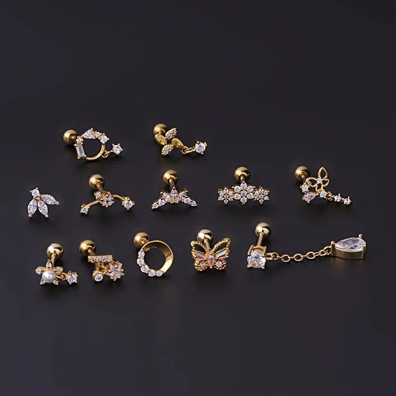 16G 트라거스 헬릭스 콘치 피어싱 주얼리 플랫 백 C - Tragus Flat Back 리뷰 및 가격