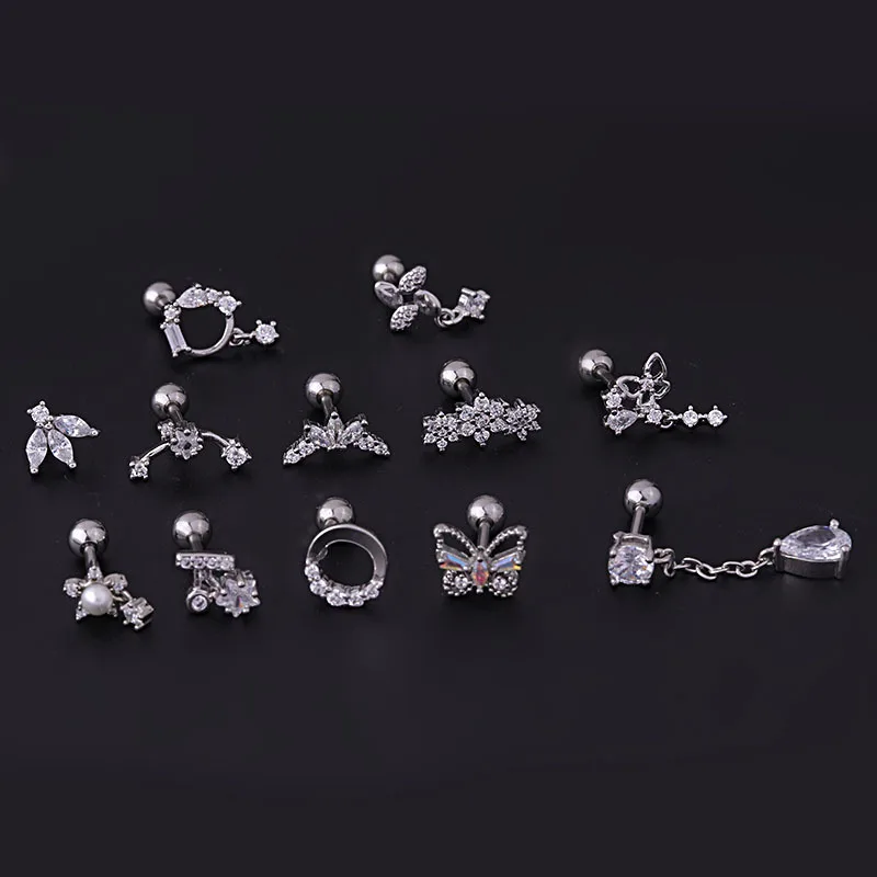 16G 트라거스 헬릭스 콘치 피어싱 주얼리 플랫 백 C - Tragus Flat Back 리뷰 및 가격