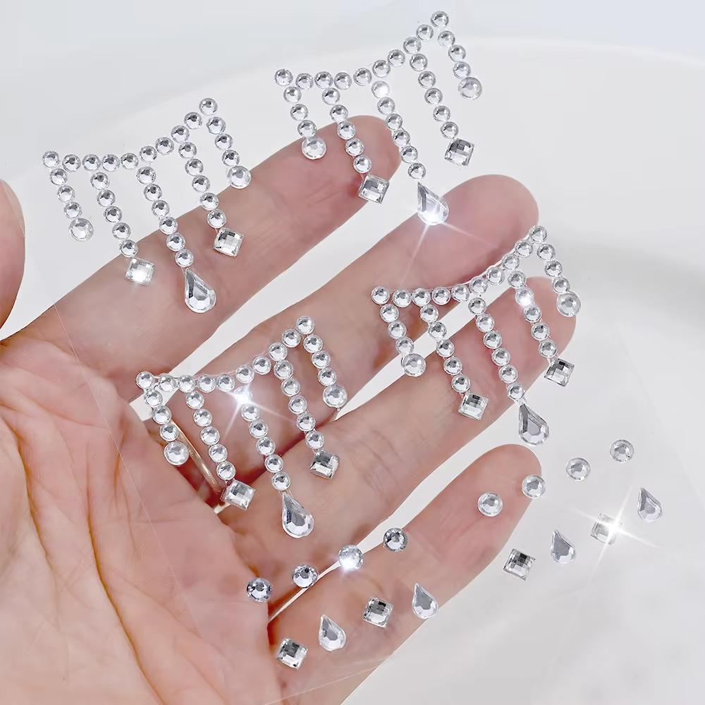 1/5 시트 얼굴 보석 스티커 DIY 아이라이너 다이아 - Body Jewelry Tattoo 리뷰 및 가격