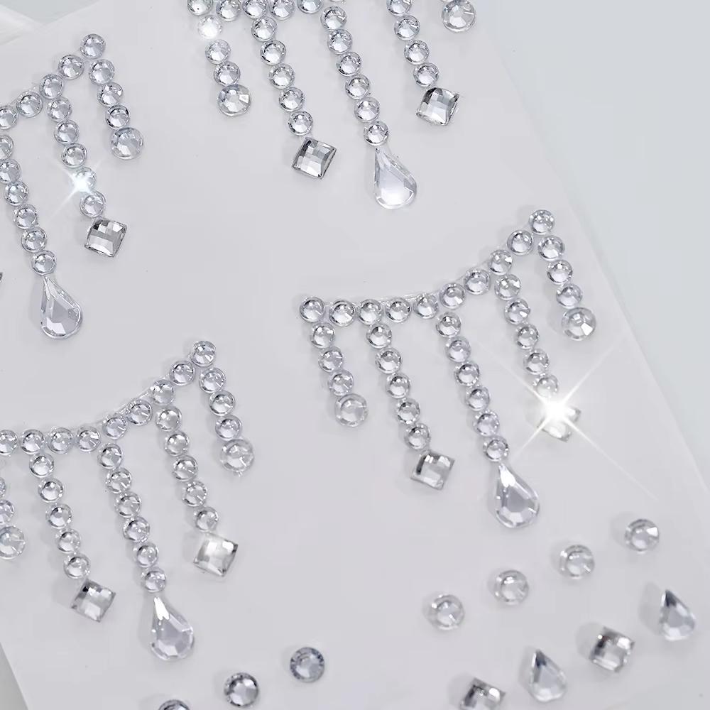 1/5 시트 얼굴 보석 스티커 DIY 아이라이너 다이아 - Body Jewelry Tattoo 리뷰 및 가격