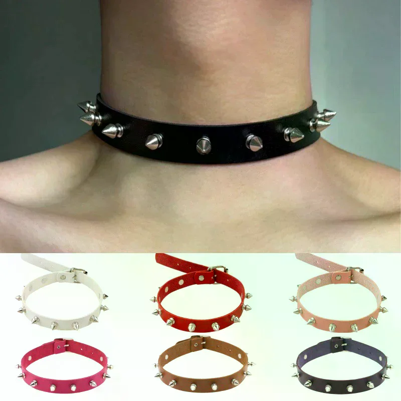 여성 남성용 PU 가죽 초커 목걸이, 멋진 펑크 고딕  - Body Jewelry Goth 리뷰 및 가격